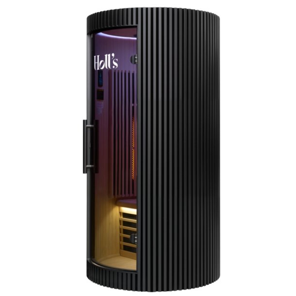 Sauna Moon Infrar&oslash;d Rund 1 plads Sort Holls